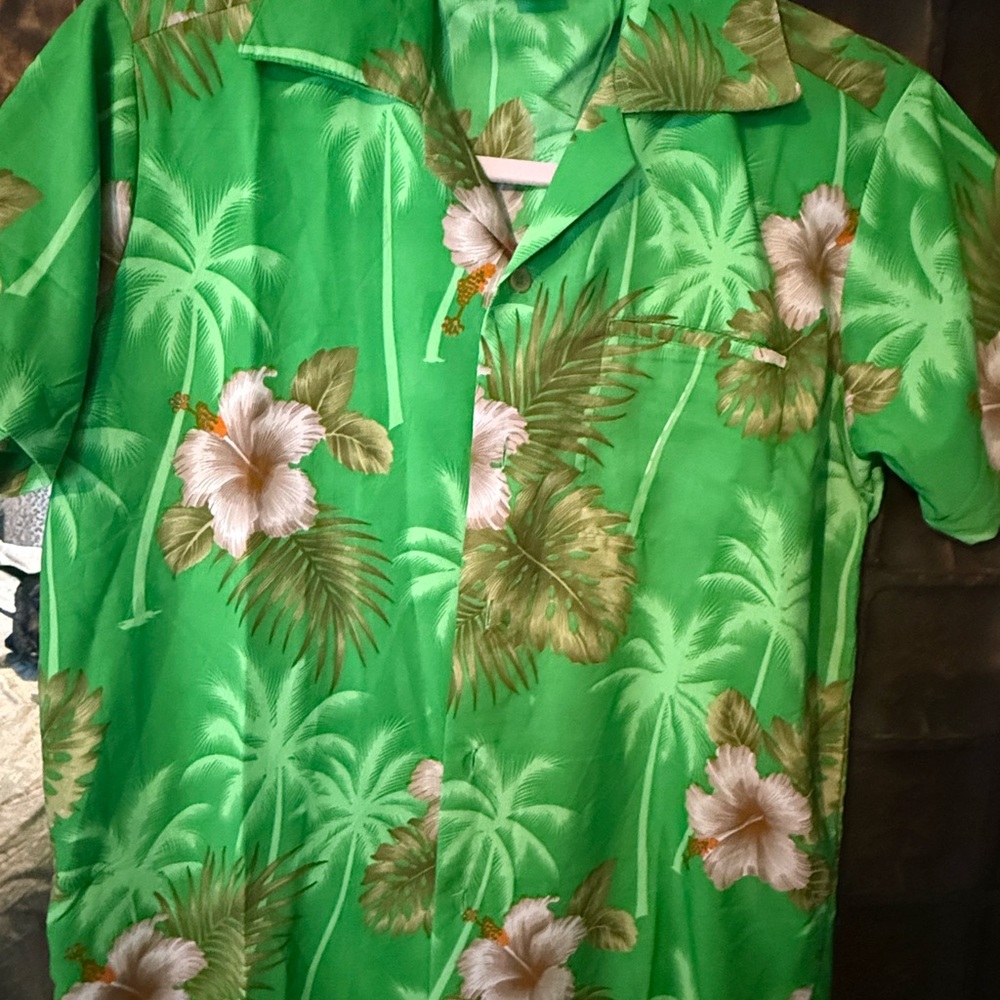 V.H.O. Funky Tropical Green Hawaiian Shirt